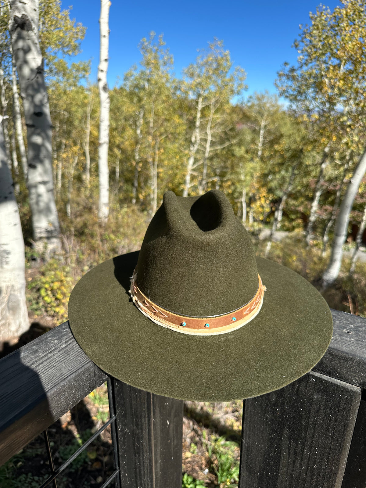 Dark Green Rabbit Fur Felt Fisher Hat