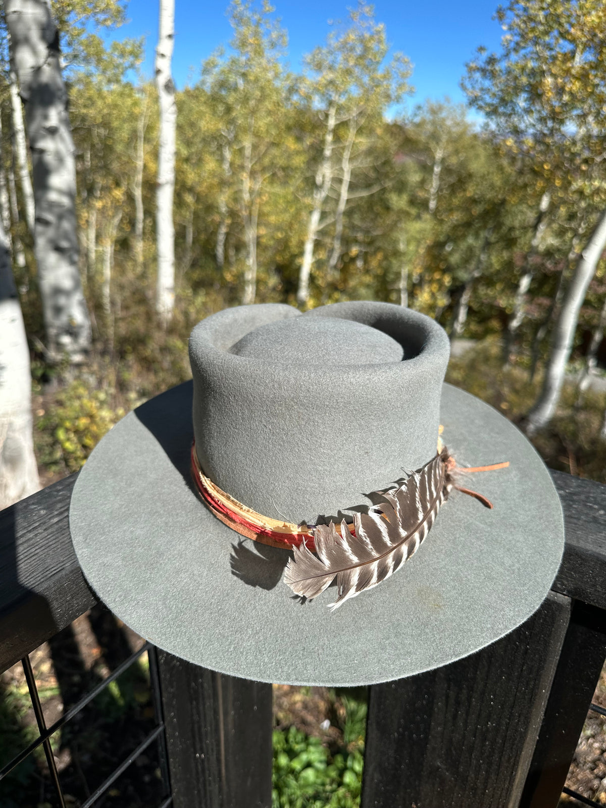 Twisted Teardrop Gray Rabbit Fur Felt Fedora