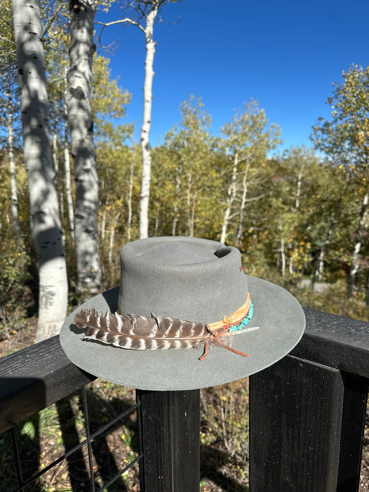 Twisted Teardrop Gray Rabbit Fur Felt Fedora