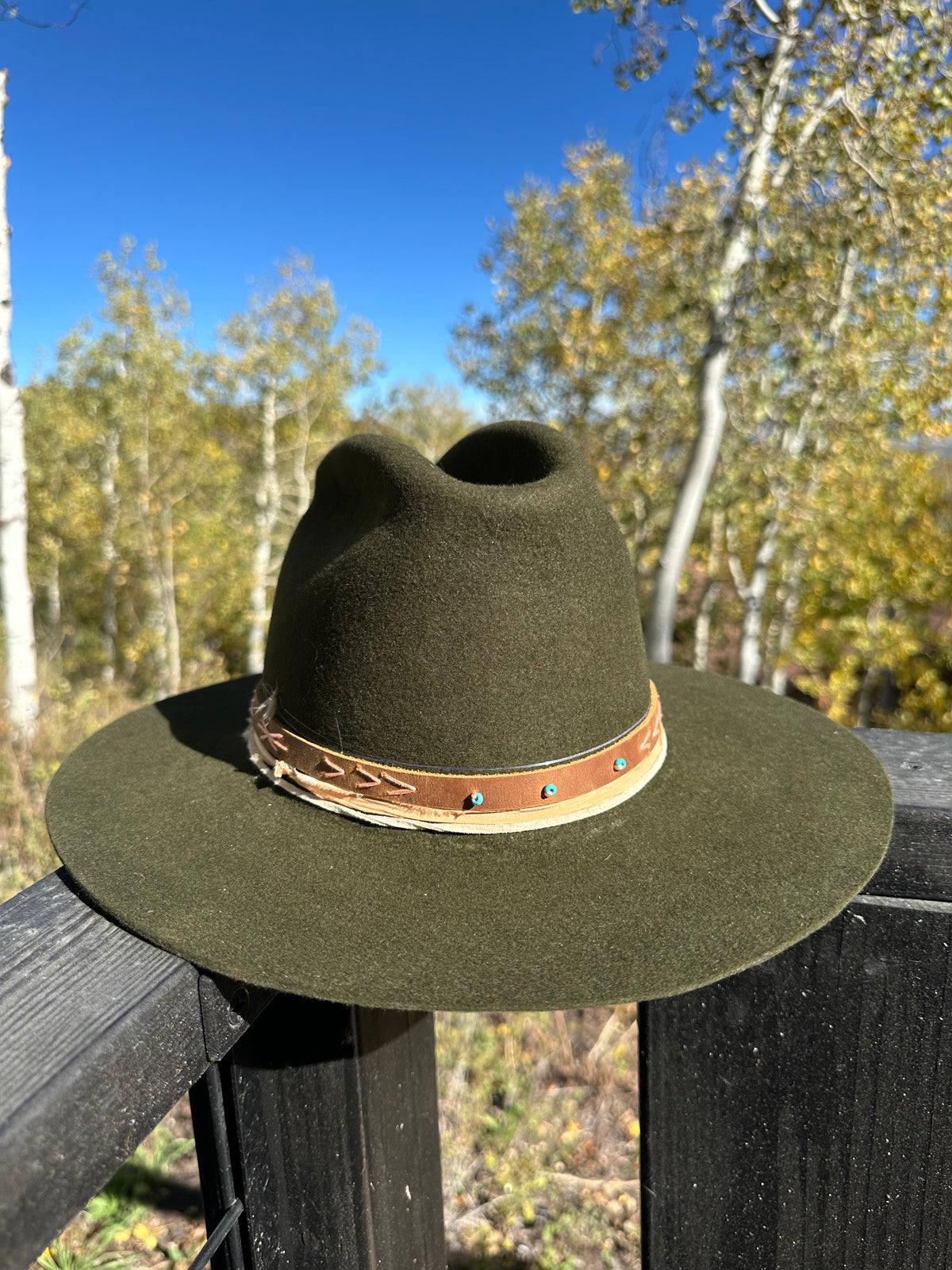 Dark Green Rabbit Fur Felt Fisher Hat