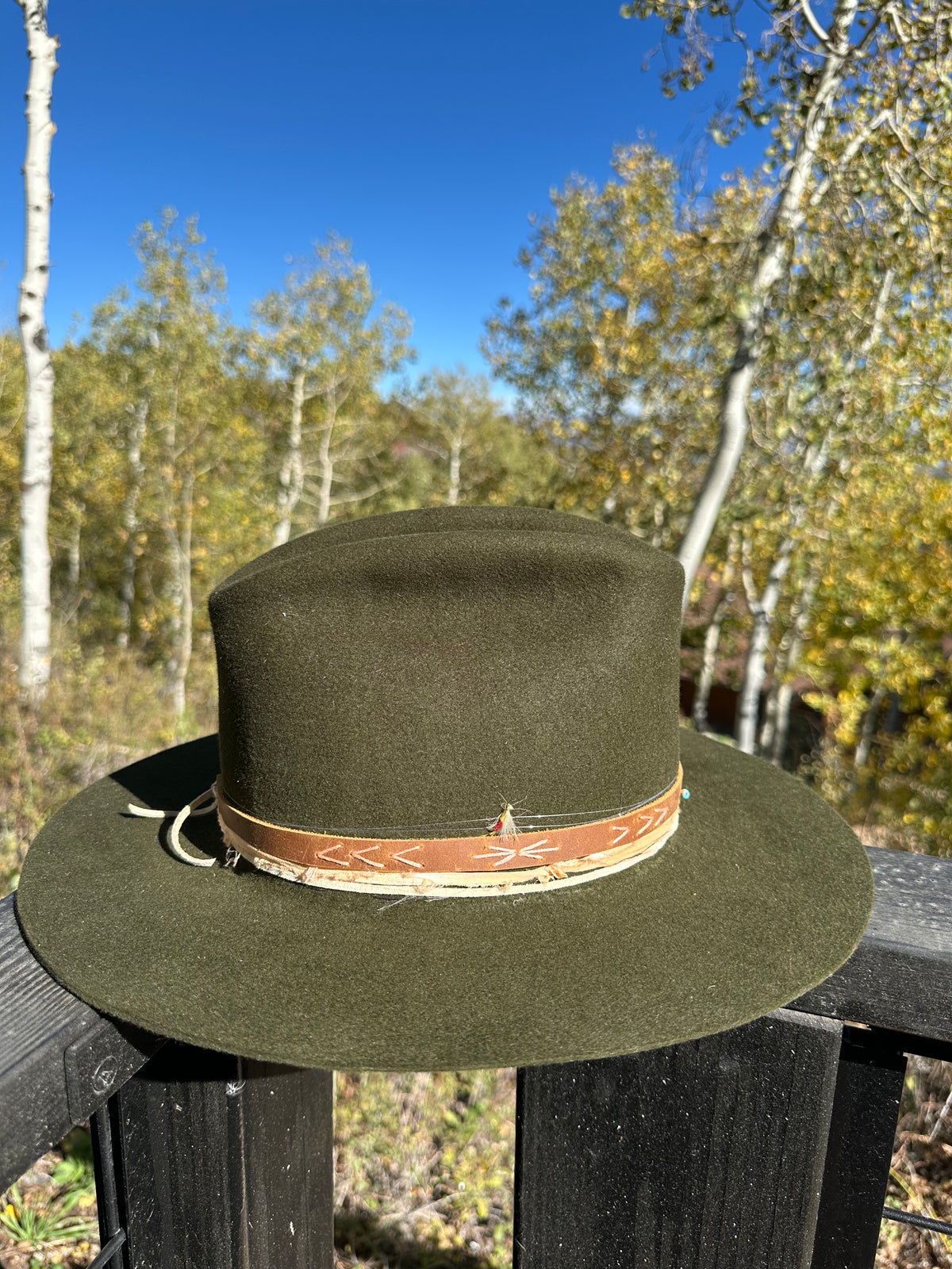 Dark Green Rabbit Fur Felt Fisher Hat
