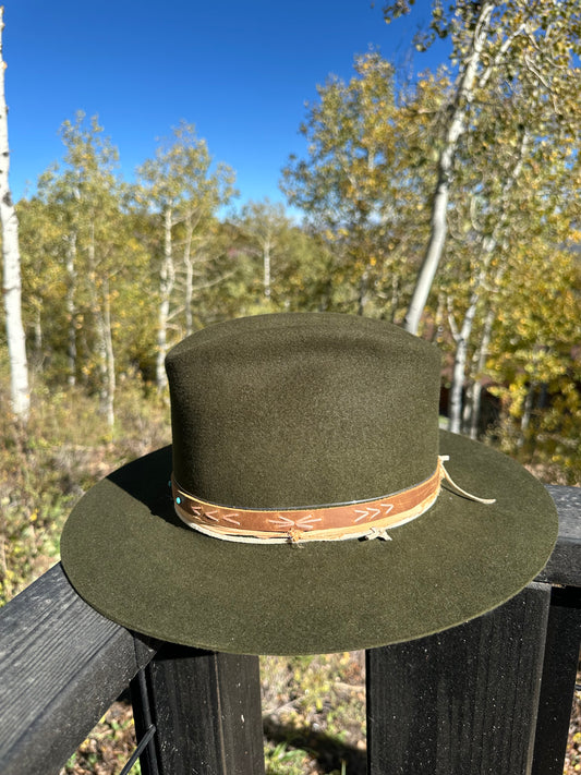 Dark Green Rabbit Fur Felt Fisher Hat