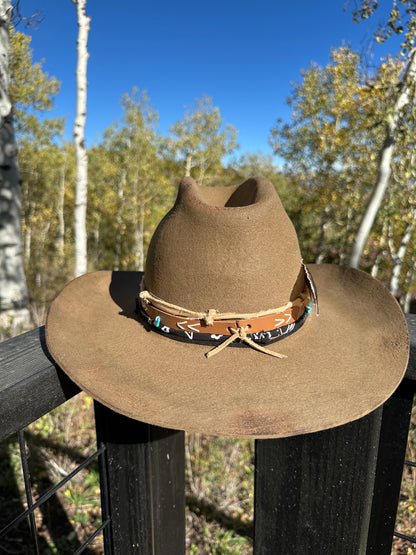 Cowboy style Distressed Rabbit Fur Felt Hat